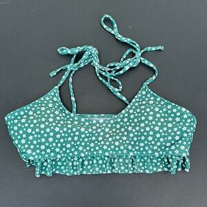 SHEIN bikini top; green W/ white flowers